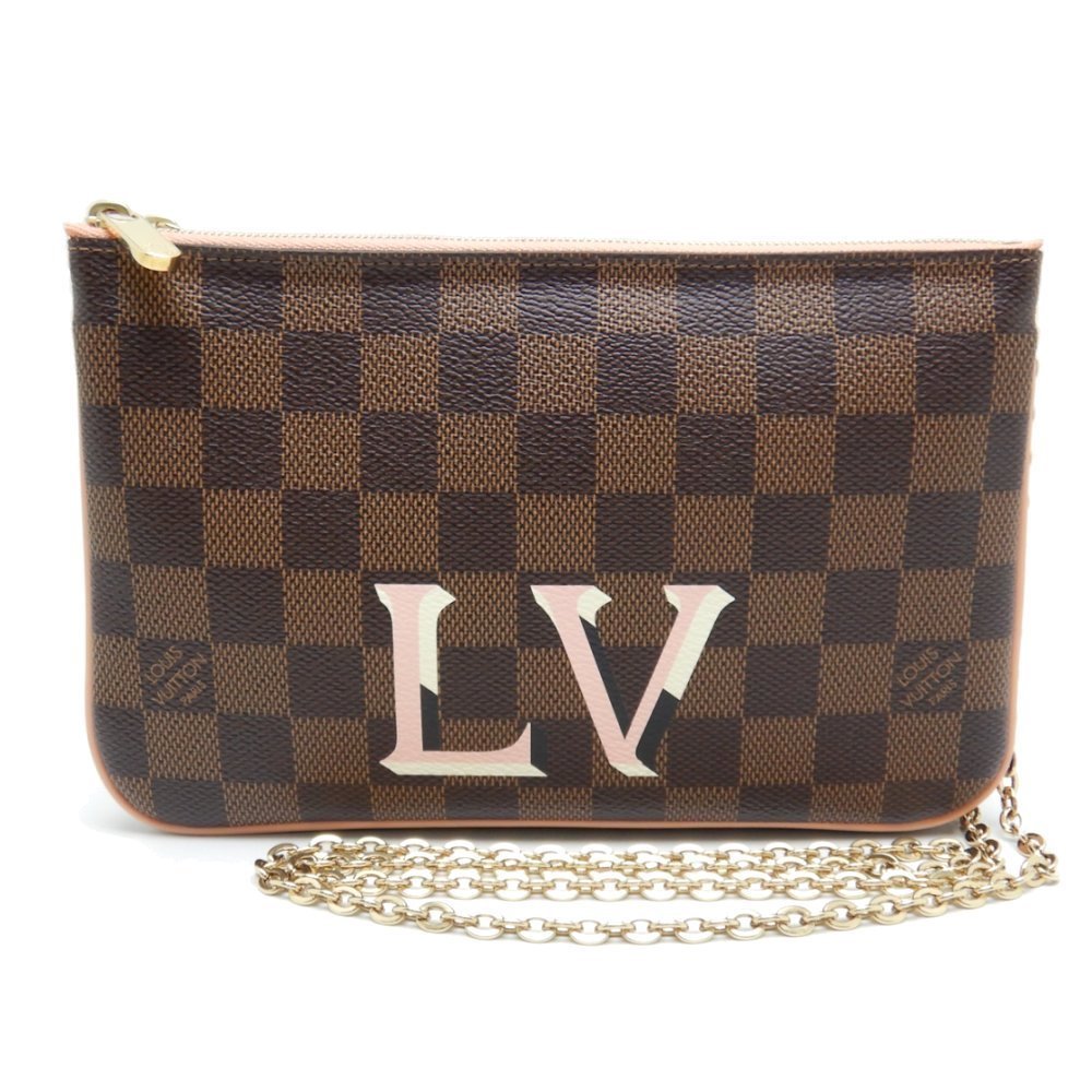 Louis Vuitton Damier Pochette Double Zip Ebene Shoulder Bag